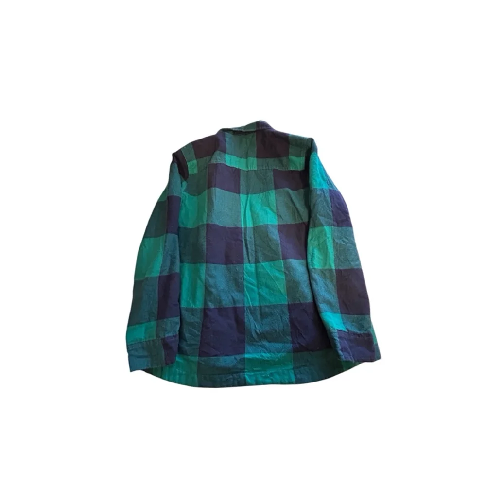Abercrombie boys kids Flannel zip lightweight jacket, 11/12 Green